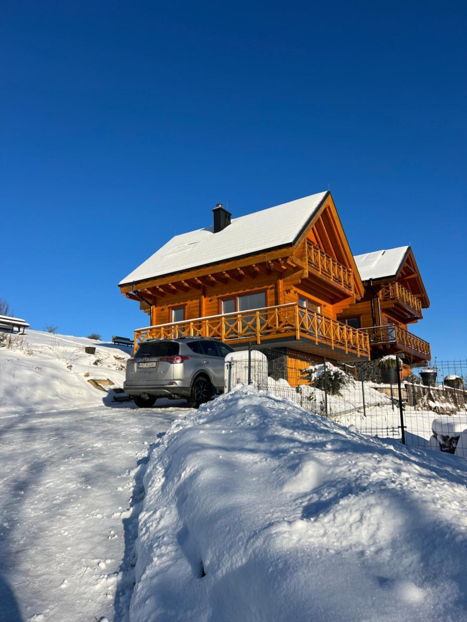 Houten Vakantiewoning "Reisnaarpolen" Royaal Ontbijt, Sauna En Hottub Czarna Góra エクステリア 写真